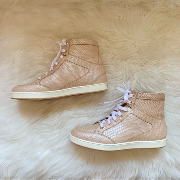 JIMMY CHOO Tokyo Logo High Top Python Sneakers - Picture 4 of 11